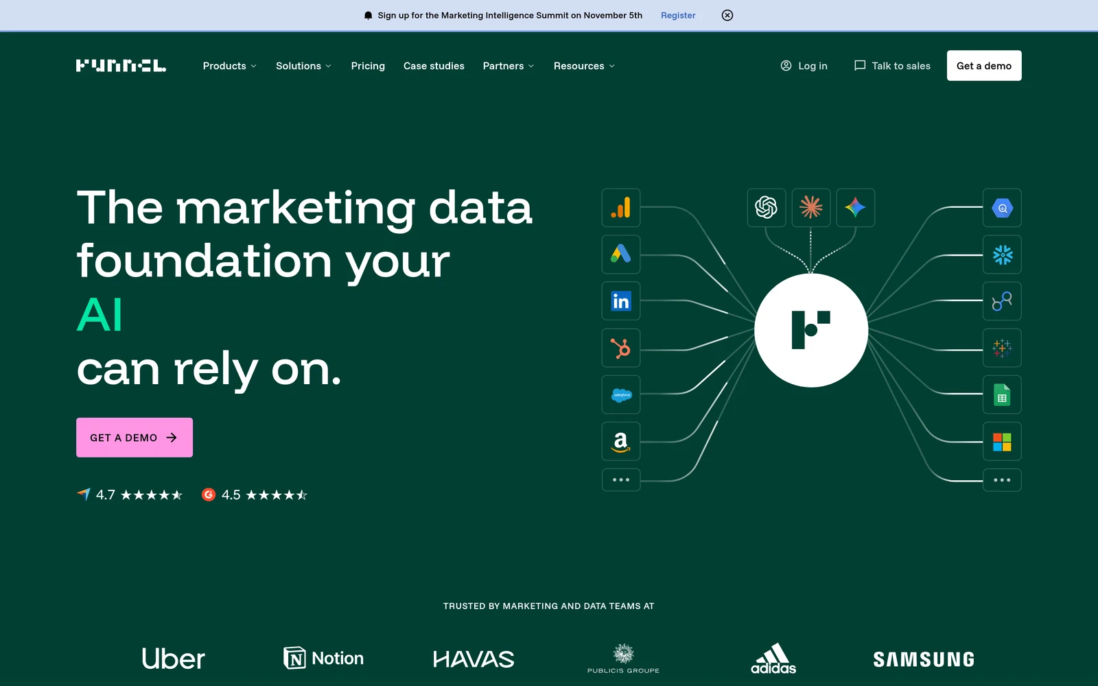 Funnel homepage