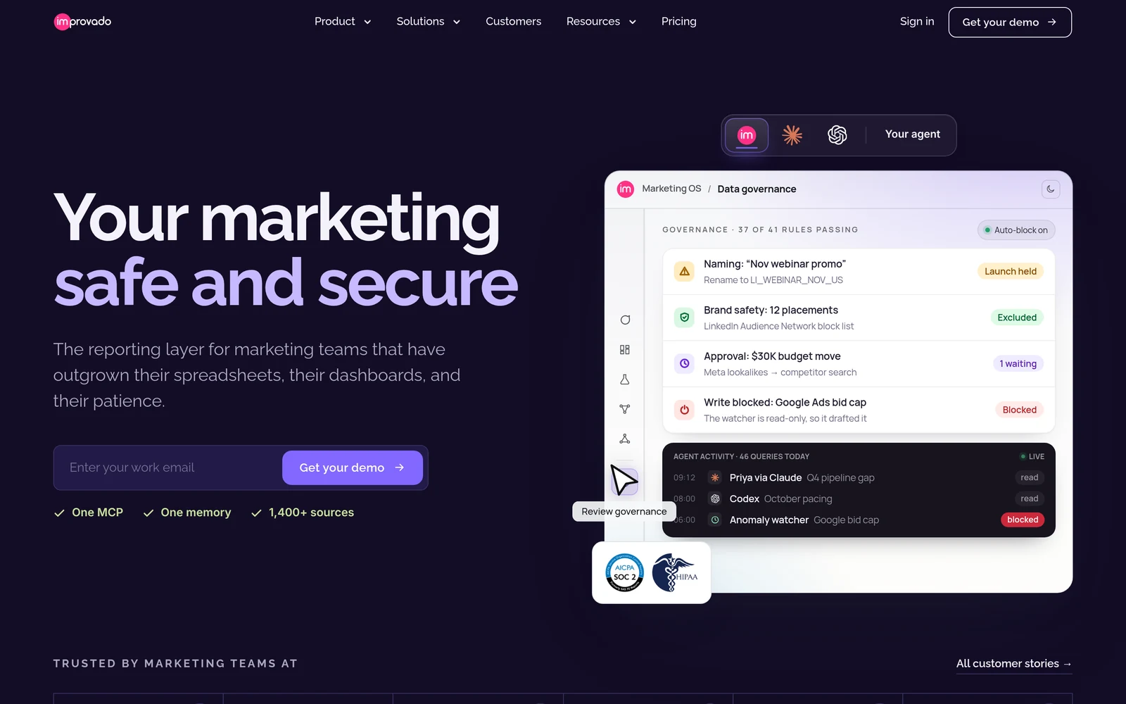Improvado homepage